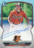 2023 Bowman Mega Box Chrome Prospect Autographs #JH Jackson Holliday Baseball Card