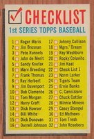 1962 Topps #22-#33 1st Series Checklist #33-88 on back Baseball Card
