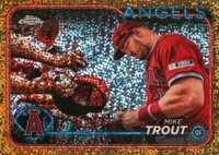 2024 Topps Chrome #200 Mike Trout Variation-Gold Speckle Refractor Baseball Card