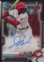 2021 Bowman Draft Chrome Draft Pick Autographs #CDAJA Jay Allen Black Refractor Baseball Card