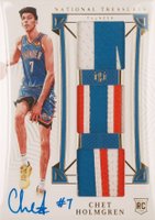 2022 Panini National Treasures Rookie Materials Autographs Triple #CHG Chet Holmgren Prime Basketball Card