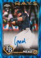 2024 Topps Chrome Rookie Autographs #RACME Curtis Mead Blue Raywave Refractor Baseball Card