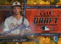 2022 Bowman Draft Bowman Draft Night #BDN9 Jackson Holliday Autograph-Gold Atomic Refractor Baseball Card