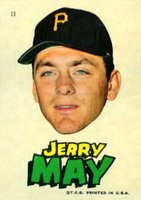 1967 Topps Pirates Stickers #13 Jerry May Baseball Card