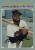 2020 Topps Heritage #56 Carlos Santana Chrome-Refractor Baseball Card