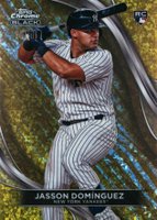2024 Topps Chrome Black #19 Jasson Dominguez Gold Mini Diamond Baseball Card