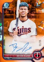 2022 Bowman Sapphire Edition Chrome Prospect Autographs #BA Bryan Acuna Orange Baseball Card