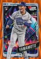 2024 Topps Chrome Cosmic #125 Yoshinobu Yamamoto Orange Galactic Baseball Card