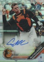 2019 Bowman Draft #BDC1 Adley Rutschman Chrome-Throwing-Autograph Baseball Card