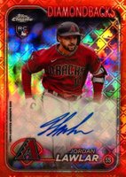 2024 Topps Chrome Logofractor Edition MLB Refractor Chrome Autographs #RCAJLA Jordan Lawlar Orange Refractor Baseball Card