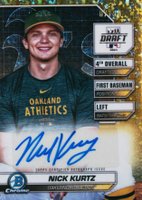 2024 Bowman Draft Bowman Draft Night Autographs #NK Nick Kurtz Gold Mini Diamond Baseball Card