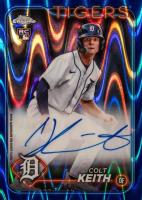 2024 Topps Chrome Rookie Autographs #RACKE Colt Keith Blue Raywave Refractor Baseball Card