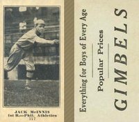 1916 Gimbels #117 Jack McInnis Baseball Card