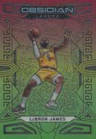 2022 Panini Obsidian #36 LeBron James Electric Etch Red/Yellow/Green Flood Basketball Card