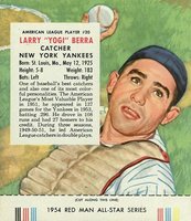 1954 Red Man Tobacco #20 Yogi Berra Baseball Card