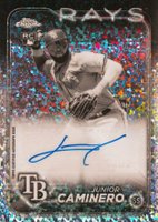2024 Topps Chrome Update Chrome Baseball Update Series Autographs #ACJCA Junior Caminero Black & White Mini Diamond Refractor Baseball Card
