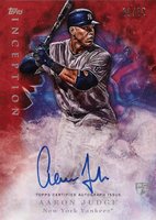 2017 Topps Inception #112 Aaron Judge Autograph-Red Baseball Card