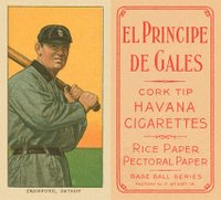 1909 White Borders El Principe De Gales #112 Sam Crawford Batting Baseball Card