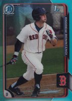 2015 Bowman Draft #182 Andrew Benintendi Chrome-Sky Blue Refractor Baseball Card
