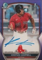2023 Bowman Draft Chrome Prospect Autograph #CDAKCA Kristian Campbell Purple Refractor Baseball Card