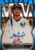 2023 Bowman Chrome Prospect Autographs #CPAHM Hans Montero Blue Raywave Baseball Card