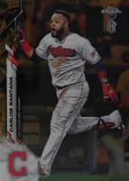 2020 Ben Baller Chrome #165 Carlos Santana Gold Refractor Baseball Card