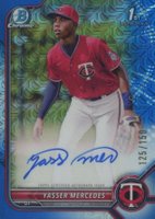 2022 Bowman Chrome Prospect Autographs #CPAYMS Yasser Mercedes Hta Choice Refractor Baseball Card