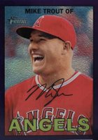 2016 Topps Heritage #500 Mike Trout Laughing-Chrome-Purple Refractor Baseball Card