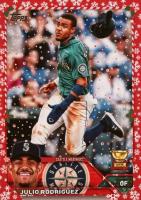 2023 Topps Holiday #H26 Julio Rodriguez Red Metallic Baseball Card