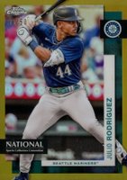 2024 Topps National Sports Collectors Convention Silver Pack Veterans and Rookies #21 Julio Rodriguez Gold Refractor Baseball Card