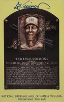 1999 Hall of Fame Autographs # Ted Simmons Yellow HOF Plaque Baseball Card
