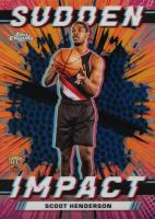 2023 Topps Chrome Sudden Impact #SI3 Scoot Henderson Blue Basketball Refractor Basketball Card