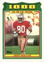 1988 Topps 1000 Yard Club #4 Jerry Rice Football Card