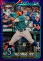 2024 Topps Chrome #300 Julio Rodriguez Purple Sonar Refractor Baseball Card