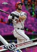 2017 Topps Chrome #48 Bryce Harper White Jersey-Pink Refractor Baseball Card