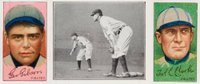 1912 Hassan Triple Folders # Chase guarding 1st Gibson/Clarke Baseball Card