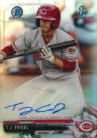 2017 Bowman Chrome Prospect Autograph #TF T.J. Friedl Refractor Baseball Card