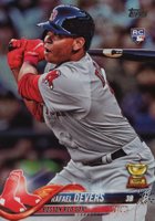 2018 Topps #18 Rafael Devers Batting-Rainbow Foil Baseball Card