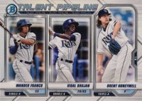 2021 Bowman Chrome Talent Pipeline #TBR Brent Honeywell/Vidal Brujan/Wander Franco Baseball Card