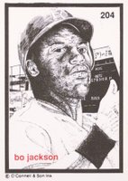 1984 O'Connell & Son Ink Mini Prints #204 Bo Jackson Baseball Card