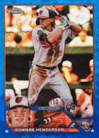 2023 Topps Chrome Logofractor Edition #2 Gunnar Henderson Blue Refractor Baseball Card