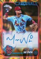2024 Topps Chrome Update Chrome Rookie Autographs #RAMW Masyn Winn Gold/Orange Lava Lamp Baseball Card