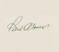1999 Hall of Fame Autographs # Paul Waner Index Card Baseball Card