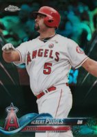 2018 Topps Chrome #45 Albert Pujols Green Refractor Baseball Card