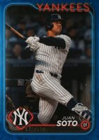 2024 Topps Chrome Logofractor Edition #150 Juan Soto Blue Refractor Baseball Card