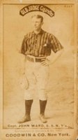 1887 Old Judge #478-3a John Ward Cap in R/hand at side-L/hand on hip-Capt. John-N.Y's. Baseball Card