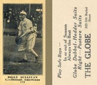1916 The Globe Clothing #172 Billy Sullivan Baseball Card