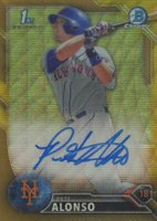 2016 Bowman Draft Chrome Draft Picks Autographs #CDAPA Pete Alonso Gold Wave Refractor Baseball Card