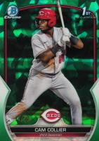 2023 Bowman Sapphire Edition Chrome Prospects #BCP125 Cam Collier Green Baseball Card