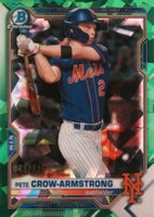 2021 Bowman Sapphire Edition Chrome Prospects #BCP22 Pete Crow-Armstrong Green Baseball Card